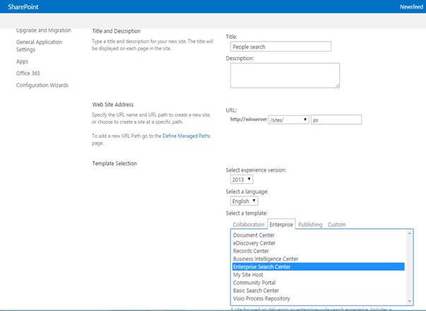 enterprise search center site